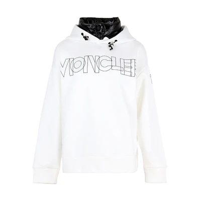(Women) Moncler White Logo Hoodie Sweatshirt. 8G50910809HS034