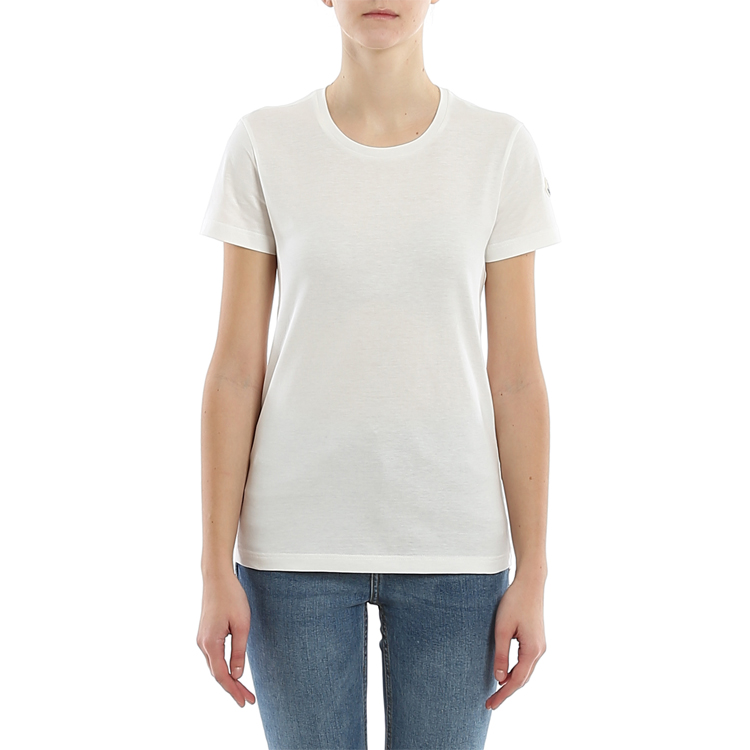 Purchase (W) Moncler 白色Logo補丁短袖圓領T恤。 8C73200V8058033