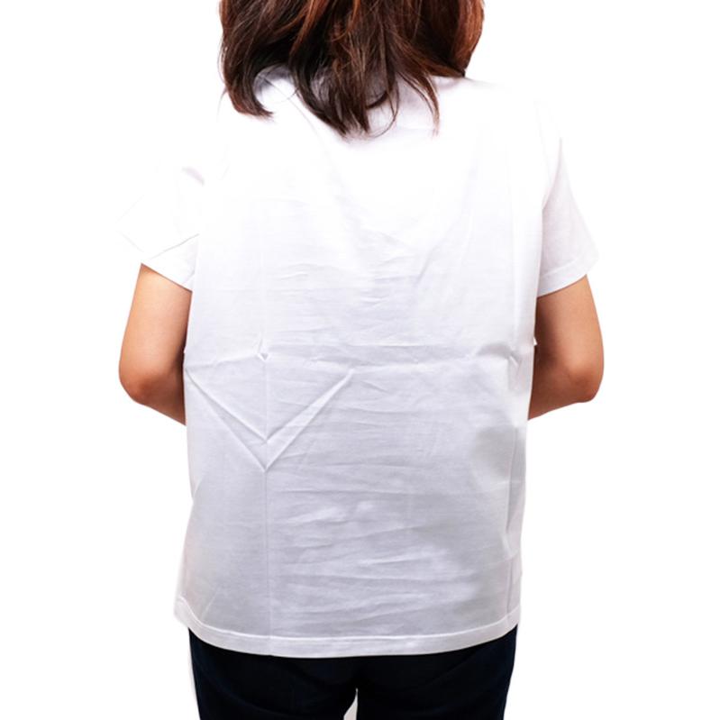 Purchase (Women) Moncler White Logo Print Crew Neck T-Shirt 8063700-8390X-001