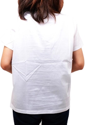 (Women) Moncler White Logo Print Crew Neck T-Shirt 8063700-8390X-001 Purchase (Women) Moncler White Logo Print Crew Neck T-Shirt 8063700-8390X-001