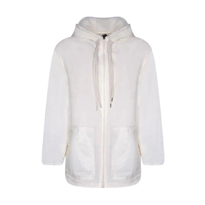 (Women) Moncler White Long Sleeve Hooded Zip-Up Loose Jacket J10931A001015968E032