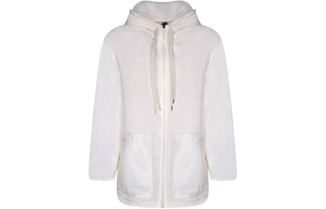 Order (W) Moncler 白色連帽拉鍊寬鬆長袖外套 J10931A001015968E032