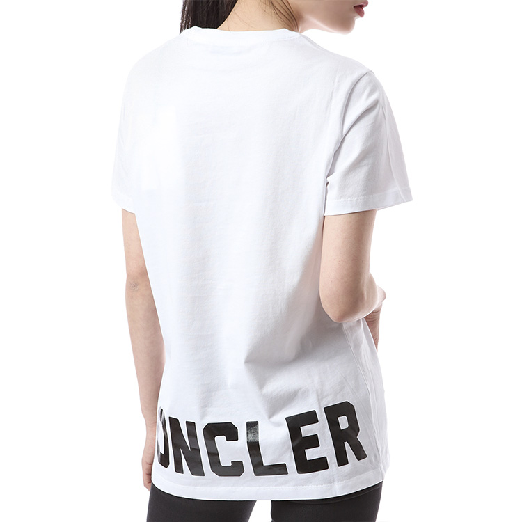 Purchase (W) Moncler Baju-T Putih dengan Cetakan Huruf di Belakang 8091650V8094001