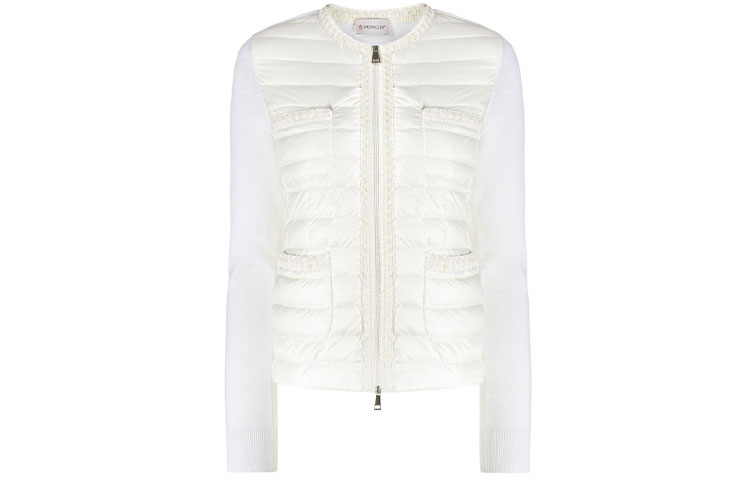 (Women) Moncler White Zip-Up Down Jacket 9B50800A9001030