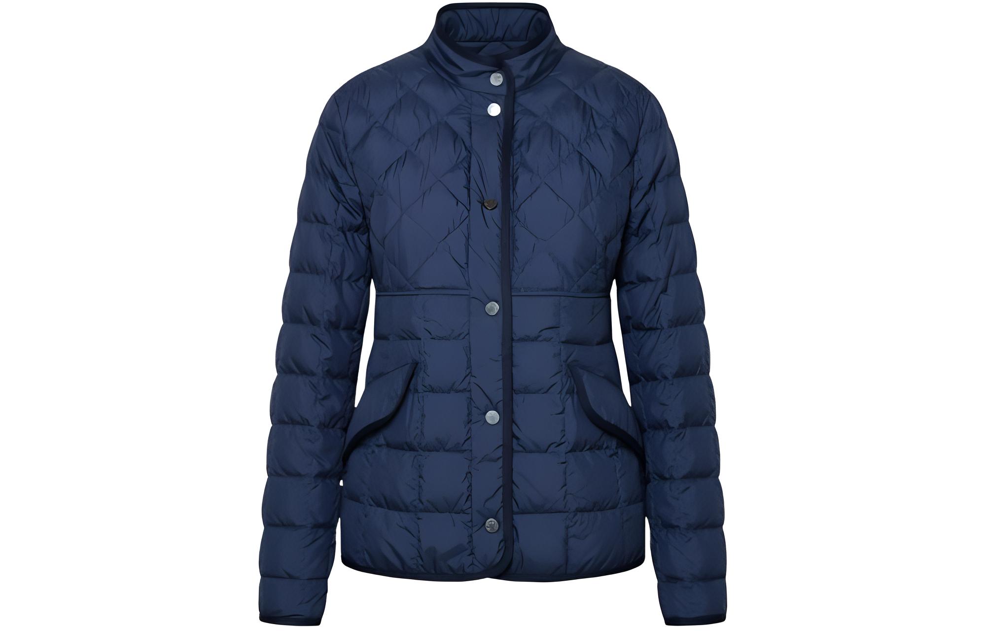 (Women) Moncler Women Blue Solid Stand Collar Long Sleeve Down Jacket I20931A0006854A81773