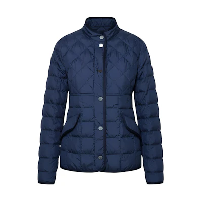 (Women) Moncler Women Blue Solid Stand Collar Long Sleeve Down Jacket I20931A0006854A81773