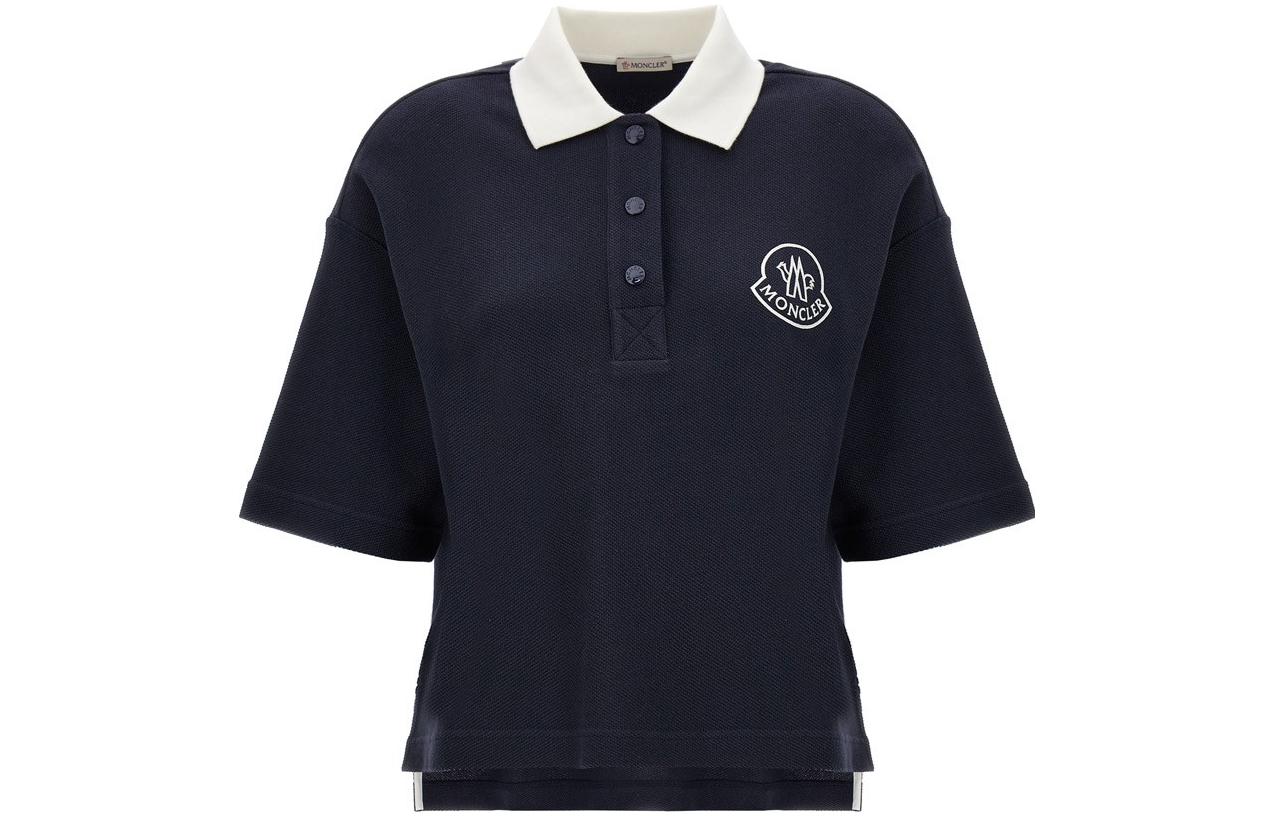 (Women) Moncler Women’s SS23 Contrast Logo Embroidered Rugby Polo Shirt Blue I10938A0000589A0X778 圖 2
