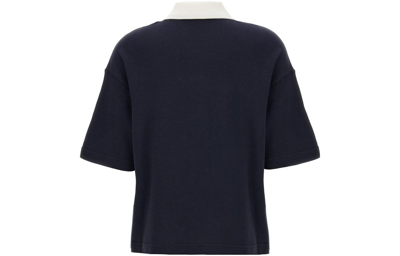 (Women) Moncler Women’s SS23 Contrast Logo Embroidered Rugby Polo Shirt Blue I10938A0000589A0X778 圖 3