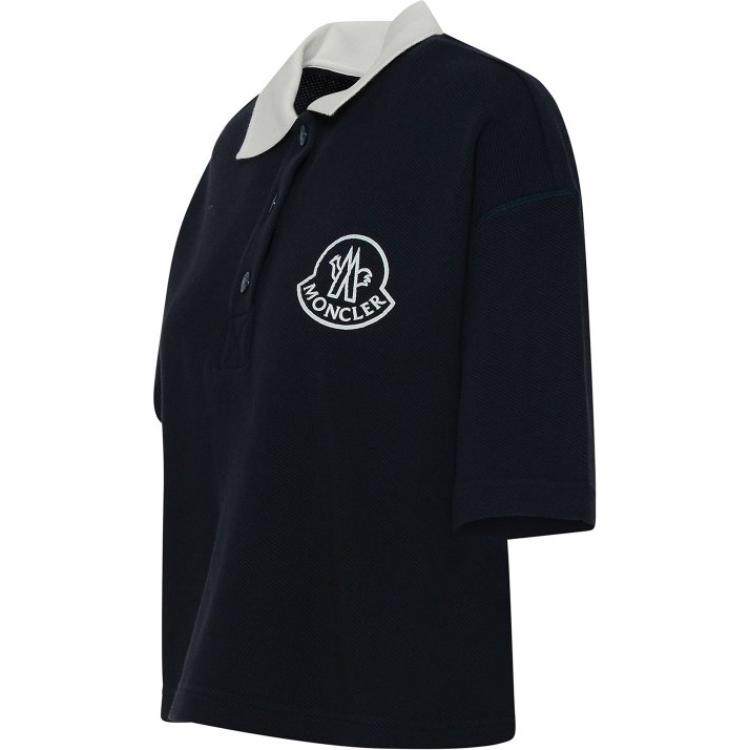 (Women) Moncler Women’s SS23 Contrast Logo Embroidered Rugby Polo Shirt Blue I10938A0000589A0X778 圖 4