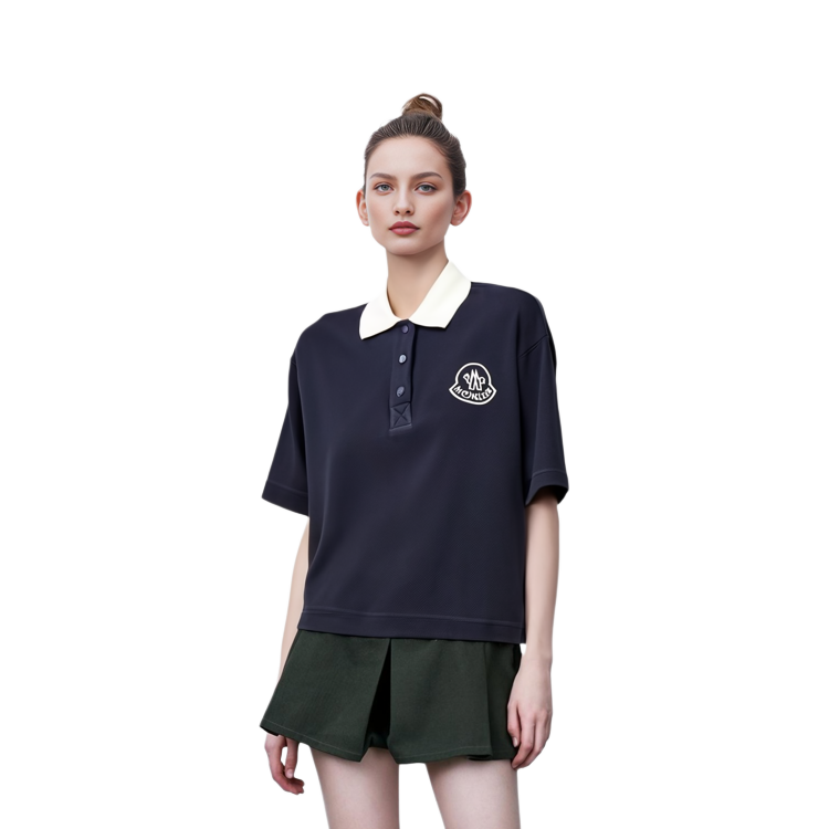 (Women) Moncler Women’s SS23 Contrast Logo Embroidered Rugby Polo Shirt Blue I10938A0000589A0X778 圖 7