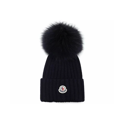 (Women) Moncler Wool Beanie with Pom-Pom Detailing 0933B70201A9327999