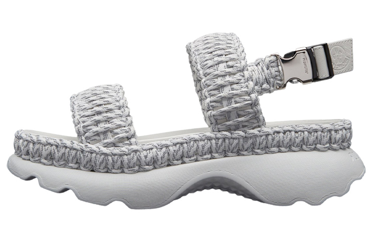 (Women) Moncler Woven Open-Toe Flat Slide 'Beige' I109B4L00100M2821034