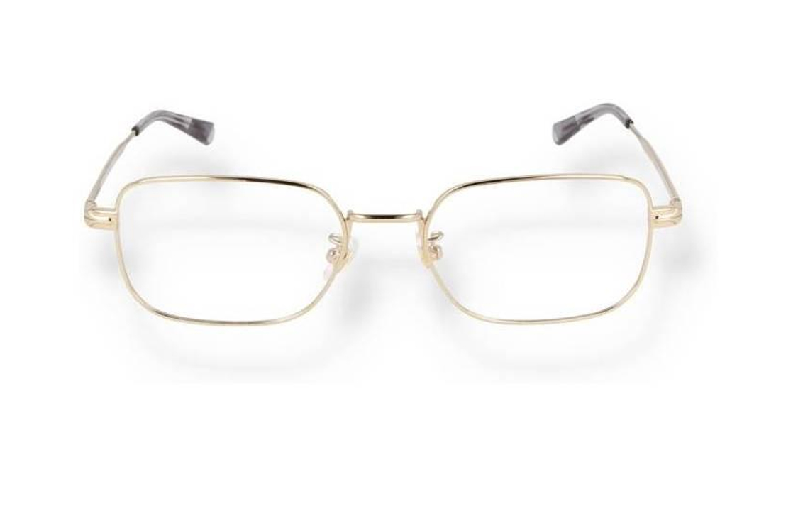 Order (W) MONTBLANC Bingkai Kacamata Optik Logam Persegi Panjang Emas. MB0267O004