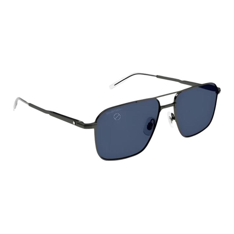 (Women) MONTBLANC  Grey Aviator Sunglasses with Letter Detail Alloy Frame. MB0278S003