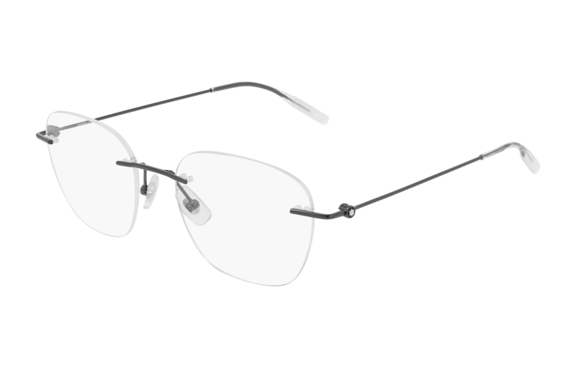 Order (W) Kacamata Optical Montblanc Ruthenium Metal dengan Logo di Tangkai. MB0101O004