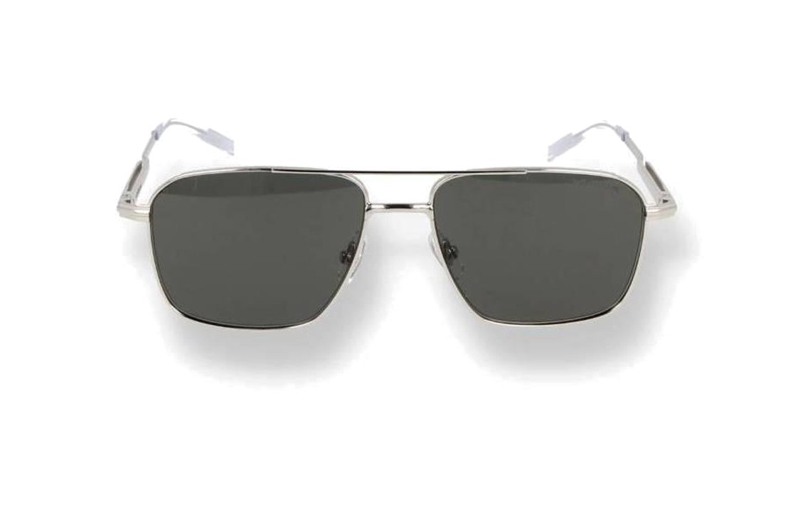Lookbook (Women) Montblanc  Silver Alloy Pilot Sunglasses with Slim Temples. MB0278S001