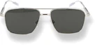 Lookbook (Women) Montblanc Silver Alloy Pilot Sunglasses with Slim Temples. MB0278S001