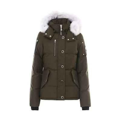 (Women) Moose Knuckles 3Q FW21 Slim Fit Fur Hood Down Jacket Army Green MK2229L3Q-774