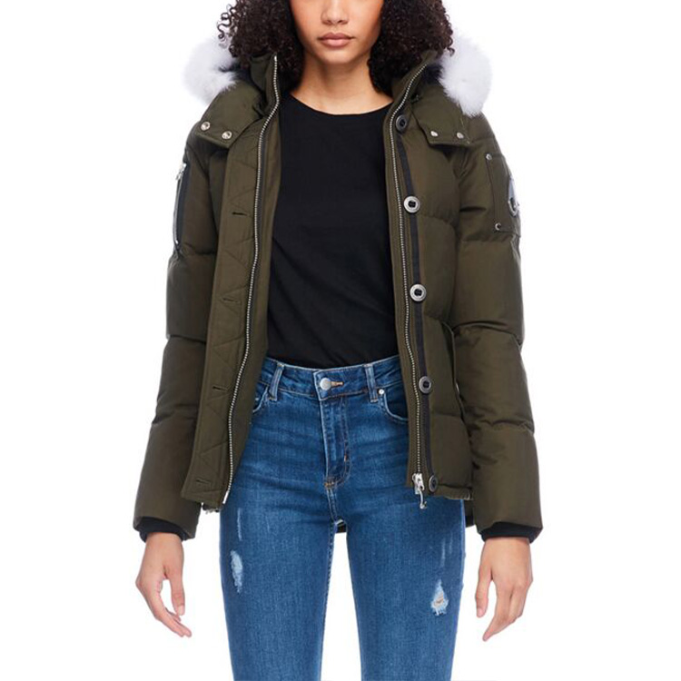 Details for (W) Moose Knuckles 3Q FW21修身款毛领羽绒服 军绿色 MK2229L3Q-774