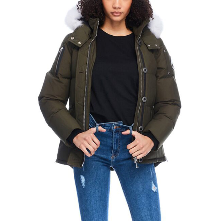 Sizing (W) Moose Knuckles 3Q FW21修身款毛领羽绒服 军绿色 MK2229L3Q-774