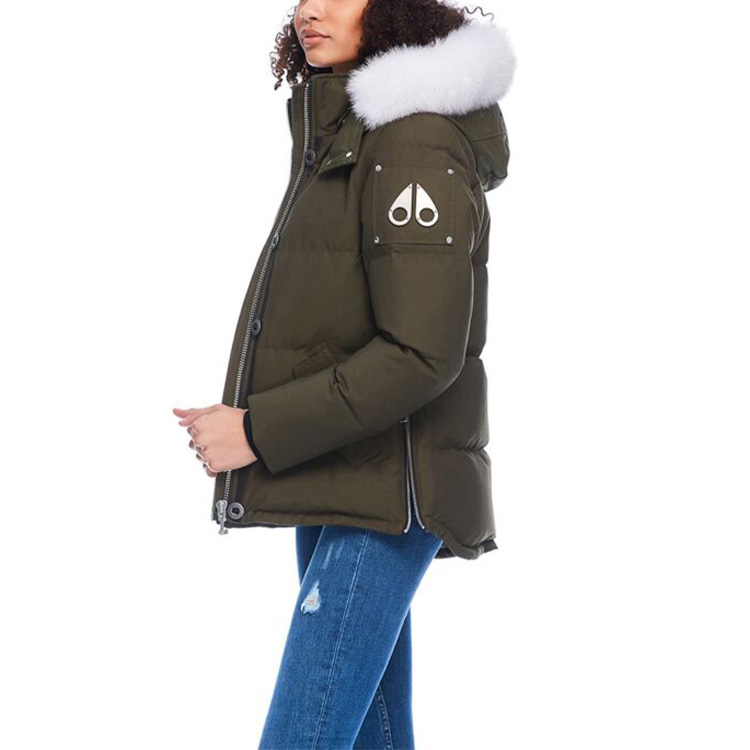 Cheap (W) Moose Knuckles 3Q FW21修身款毛领羽绒服 军绿色 MK2229L3Q-774