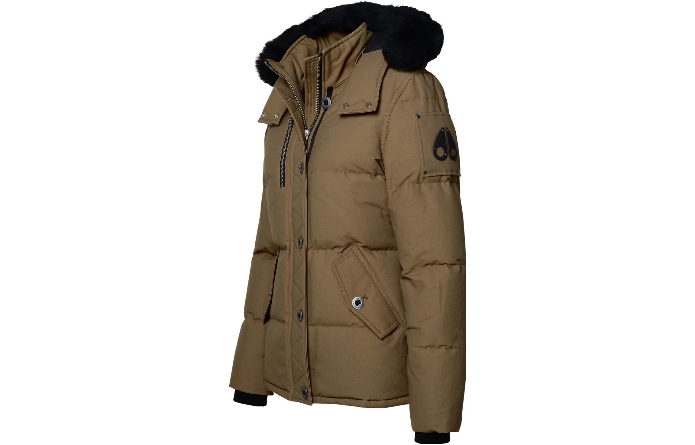 Shop (W) Moose Knuckles 3Q 棕色连帽羽绒夹克长袖大衣. M32LJ129S-1195