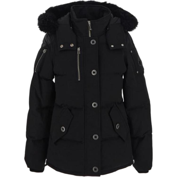 (Women) Moose Knuckles 3Q JKT SS23  Black Hooded Down Jacket. M32LJ129S305