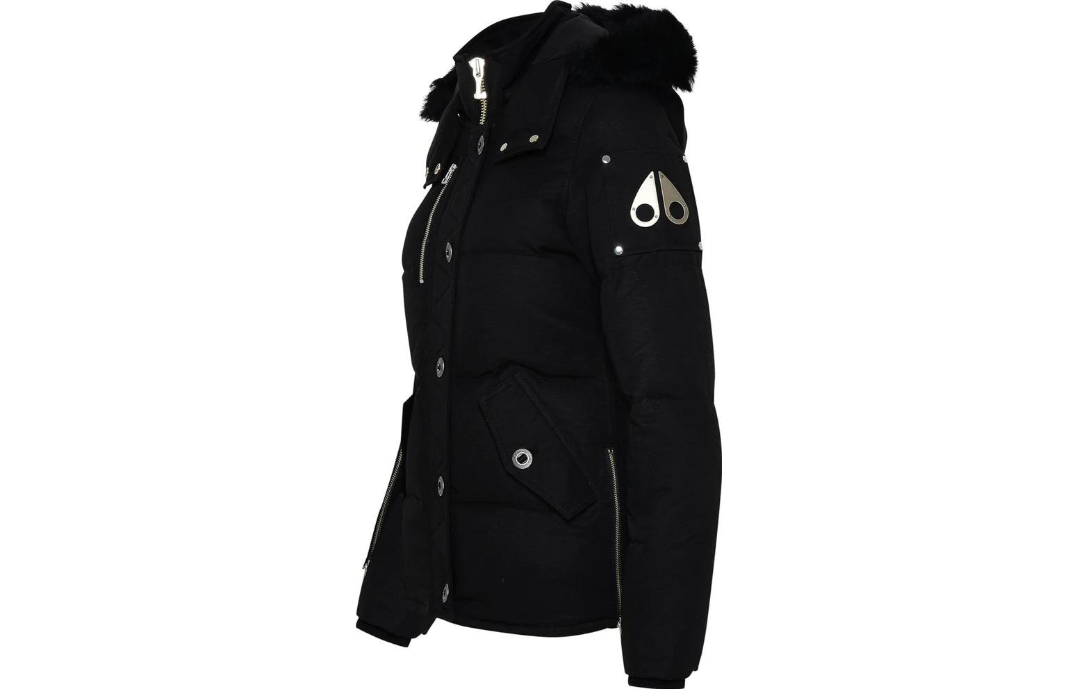 Shop (W) Moose Knuckles 3Q春夏款黑色连帽羽绒夹克. M32LJ129S305