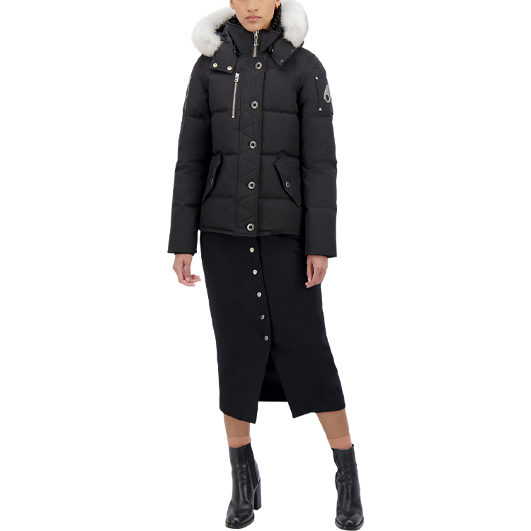 Lookbook (W) Moose Knuckles 3Q修身羽绒服带毛领黑色冬季外套. MK2229L3Q-290