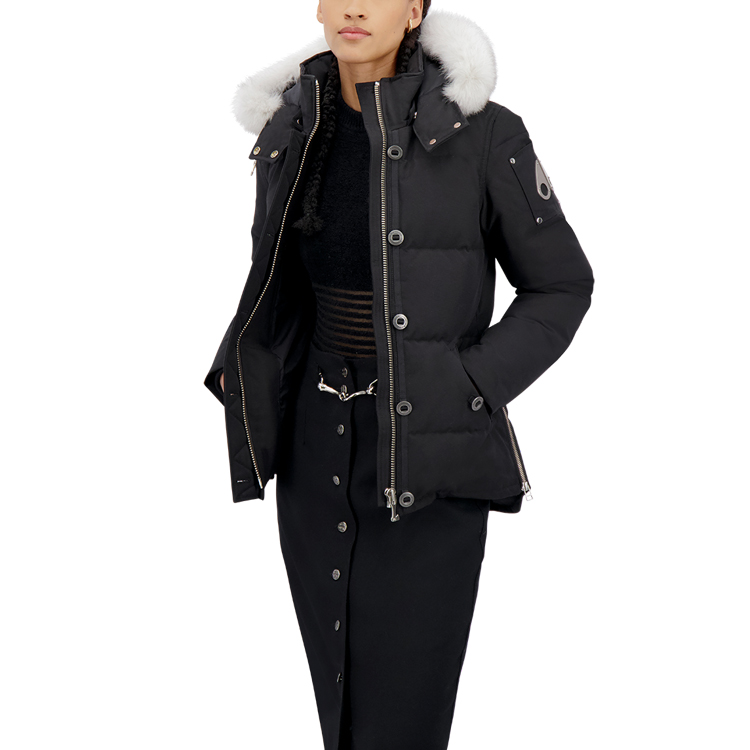 Details for (W) Moose Knuckles 3Q修身羽绒服带毛领黑色冬季外套. MK2229L3Q-290