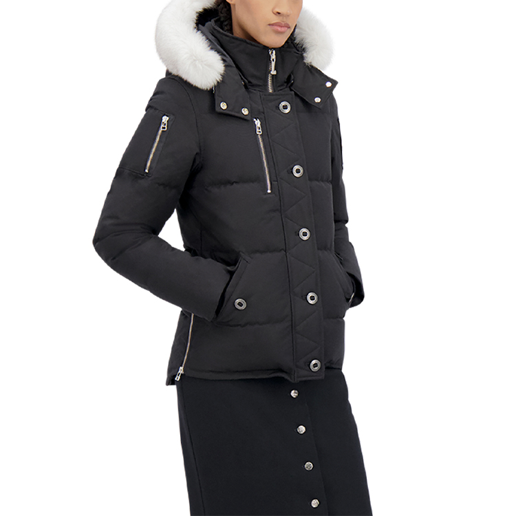 Sizing (W) Moose Knuckles 3Q修身羽绒服带毛领黑色冬季外套. MK2229L3Q-290