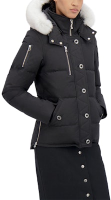 (W) Moose Knuckles 3Q修身羽绒服带毛领黑色冬季外套. MK2229L3Q-290 Sizing (W) Moose Knuckles 3Q修身羽绒服带毛领黑色冬季外套. MK2229L3Q-290