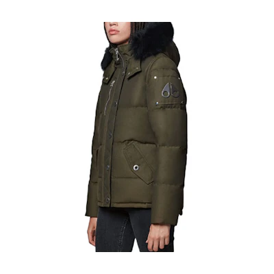 (Women) Moose Knuckles 3Q Series Hooded Down Jacket FW21 Military Green. MK2229l3Q-775