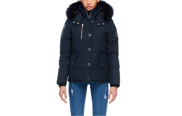 (Women) Moose Knuckles  3Q Slim Fit Down Jacket Navy Blue Winter Coat. MK2229L3Q-402