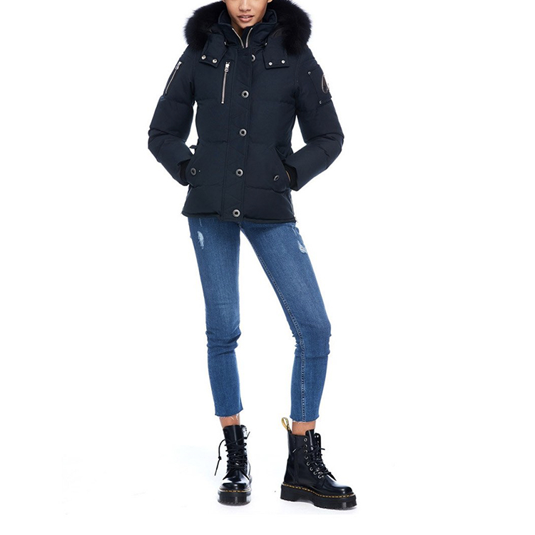 Lookbook (W) Moose Knuckles 3Q修身羽绒服海军蓝冬季外套. MK2229L3Q-402