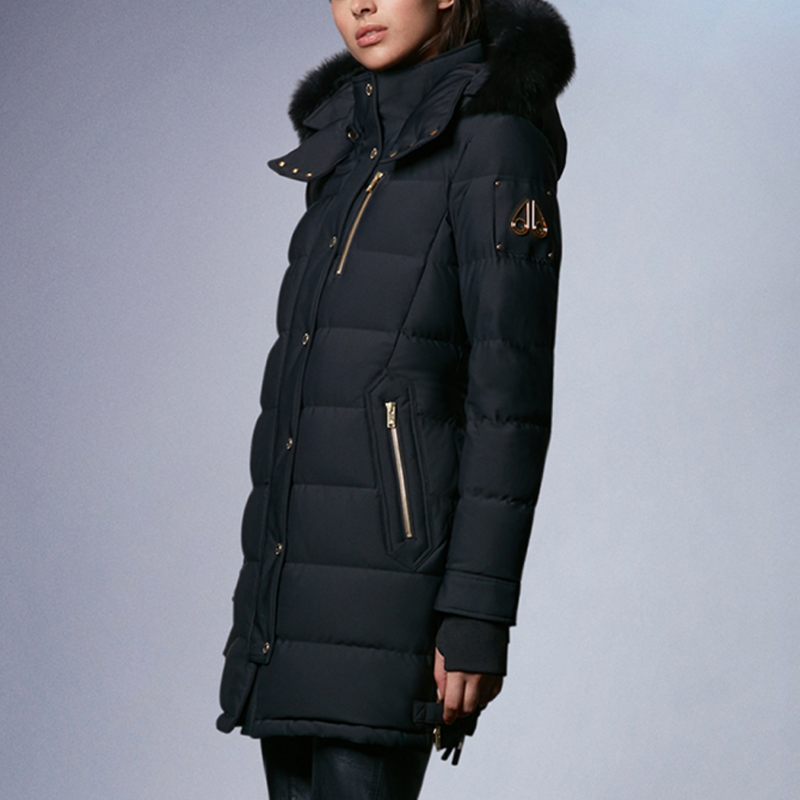 (Women) Moose Knuckles  Black Down Jacket with Logo and Fur Collar. M31LP222G-291 圖 5