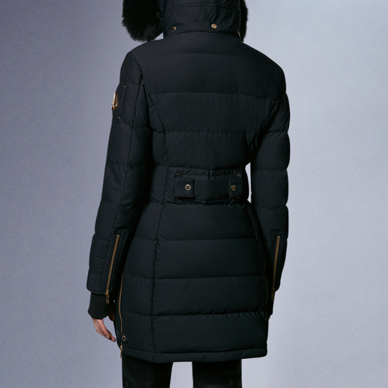 (Women) Moose Knuckles  Black Down Jacket with Logo and Fur Collar. M31LP222G-291 圖 6