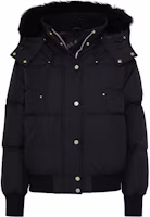 Order (W) Moose Knuckles 黑色寬鬆連帽羽絨外套大衣。 M33LB017S-305
