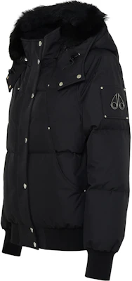 (W) Moose Knuckles 黑色寬鬆連帽羽絨外套大衣。 M33LB017S-305 Shop (W) Moose Knuckles 黑色寬鬆連帽羽絨外套大衣。 M33LB017S-305