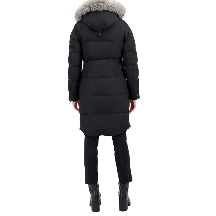 Shop (W) Moose Knuckles 黑色中长款连帽羽绒夹克 - CAUSAPCAL. M39LP211-310