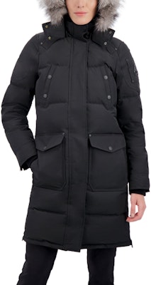 (W) Moose Knuckles 黑色中长款连帽羽绒夹克 - CAUSAPCAL. M39LP211-310 Sizing (W) Moose Knuckles 黑色中长款连帽羽绒夹克 - CAUSAPCAL. M39LP211-310