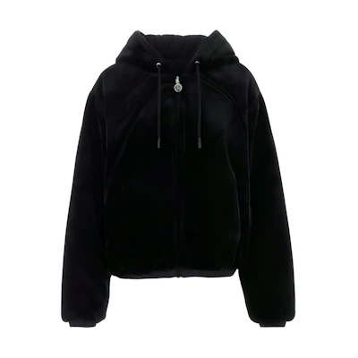 (Women) Moose Knuckles Black Solid Zip-Up Hoodie Jacket M33LS652292