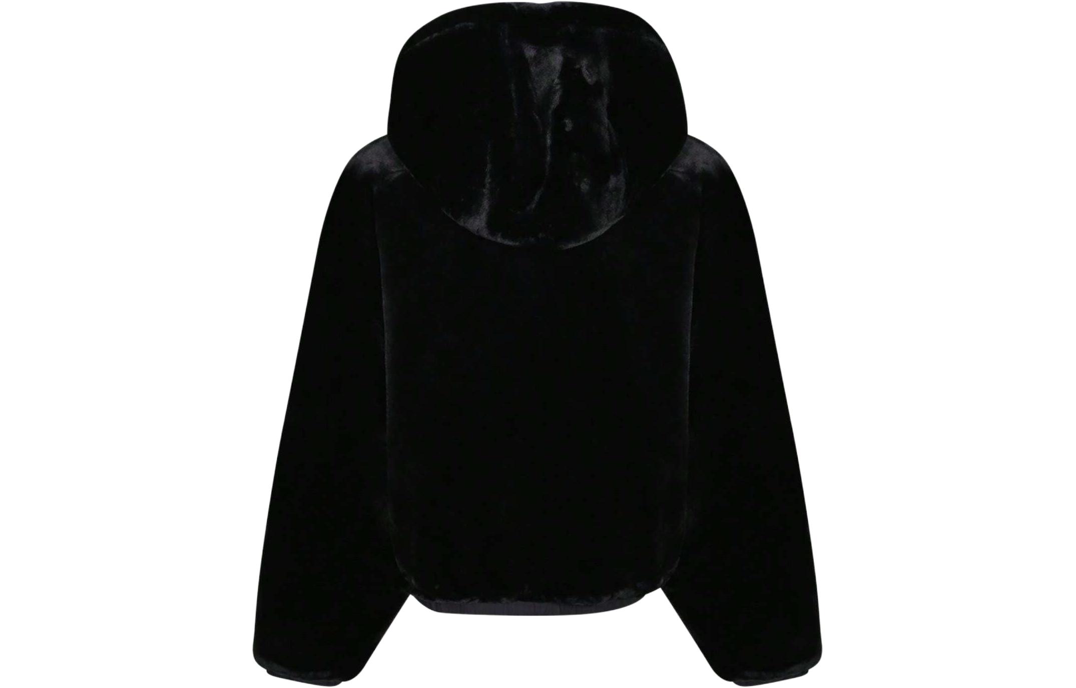 Lookbook (W) Moose Knuckles Hoodie Jaket Hitam dengan Resleting M33LS652292