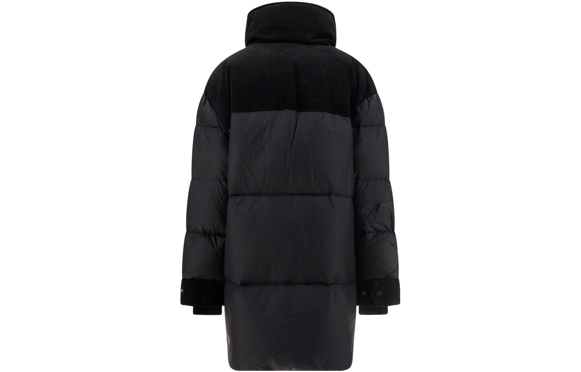 Lookbook (W) 무스너클 컬러블록 퀼팅 싱글브레스트 파카. M32LJ198-292