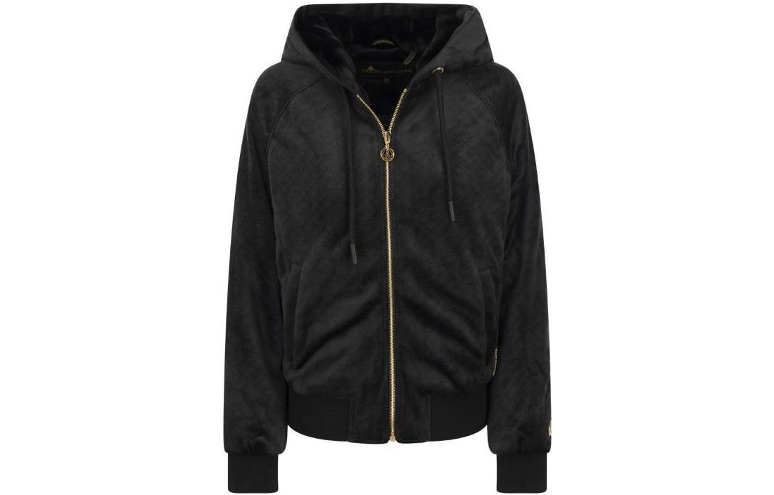 (Women) Moose Knuckles  FW22 Solid Zip-Up Hoodie Jacket Black M32LS638G975