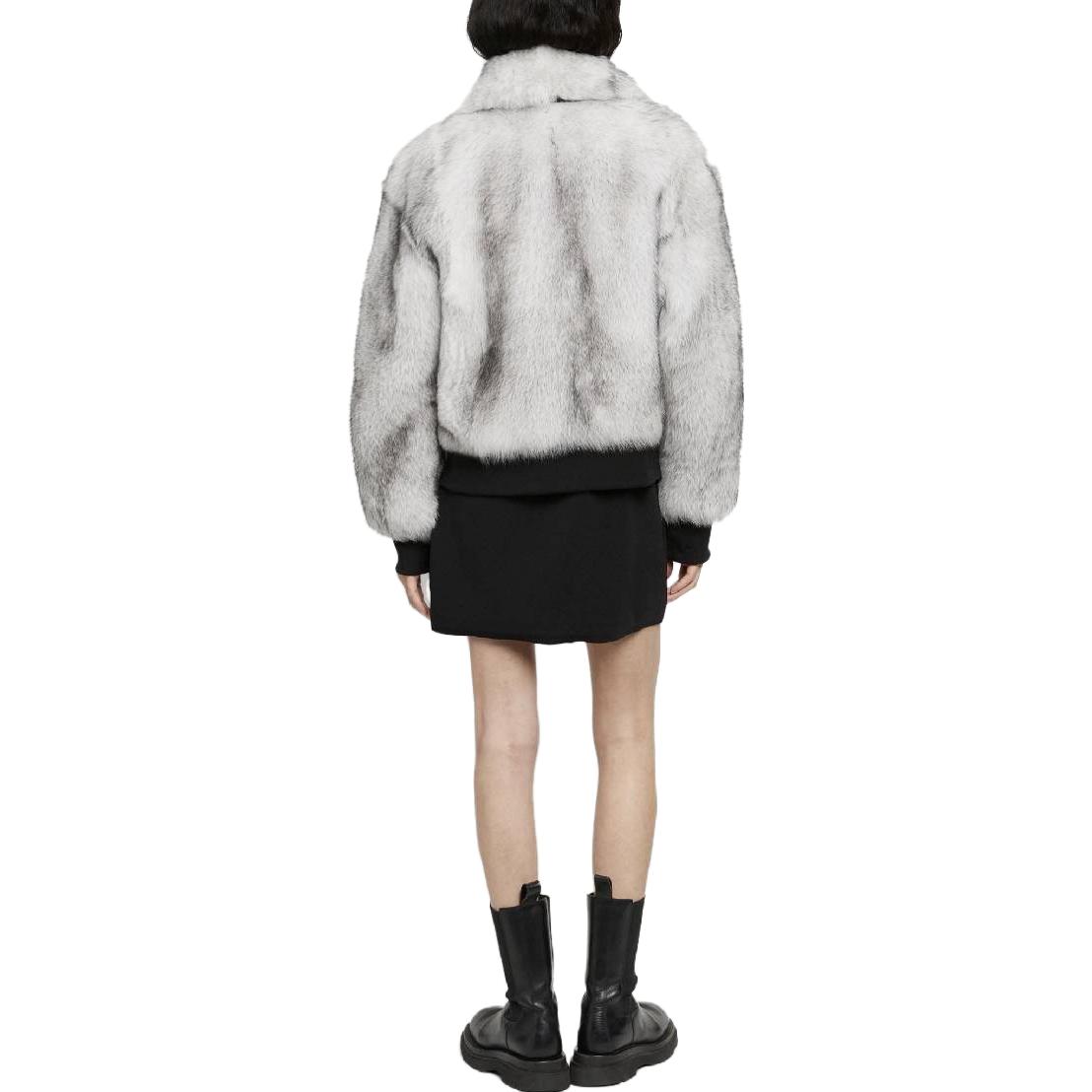 Shop (W) Moose Knuckles Jaket Fleece Abu-Abu dengan Resleting Depan M33LL301-1279