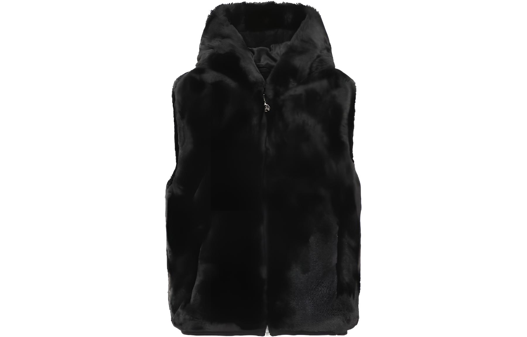 (Women) Moose Knuckles  Loose Fit Solid Color Zip-Up Sleeveless Hoodie Vest. M33LV464292