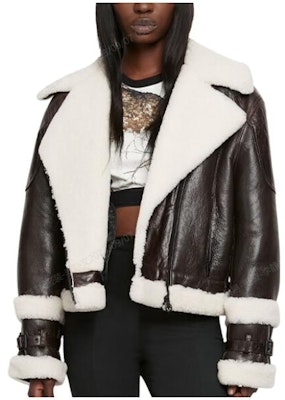 (W) Moose Knuckles 拼接皮革外套 棕色 M33LL307-1249 Order (W) Moose Knuckles 拼接皮革外套 棕色 M33LL307-1249