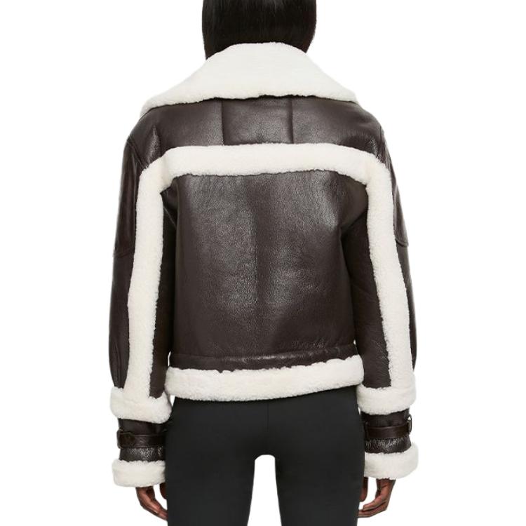 Shop (W) Moose Knuckles 拼接皮革外套 棕色 M33LL307-1249