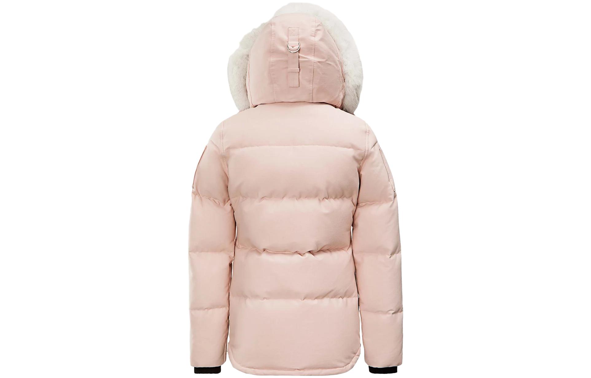 Lookbook (W) Moose Knuckles 粉色纯色拉链连帽夹克外套. M32lJ129S-3227